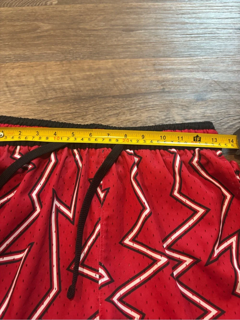 Jordan Dri-FIT Air Diamond Shorts Red Black Print 6.5” Mens Medium Basketball